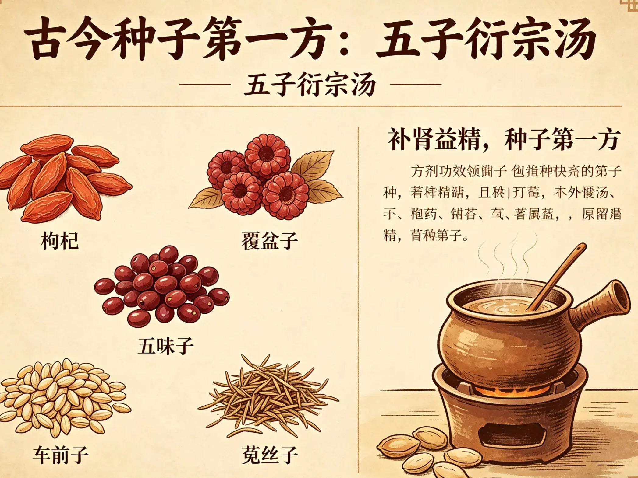 古今种子第一方：五子衍宗汤，补肾益精的千年养生良方全解析 HJMEDICAL