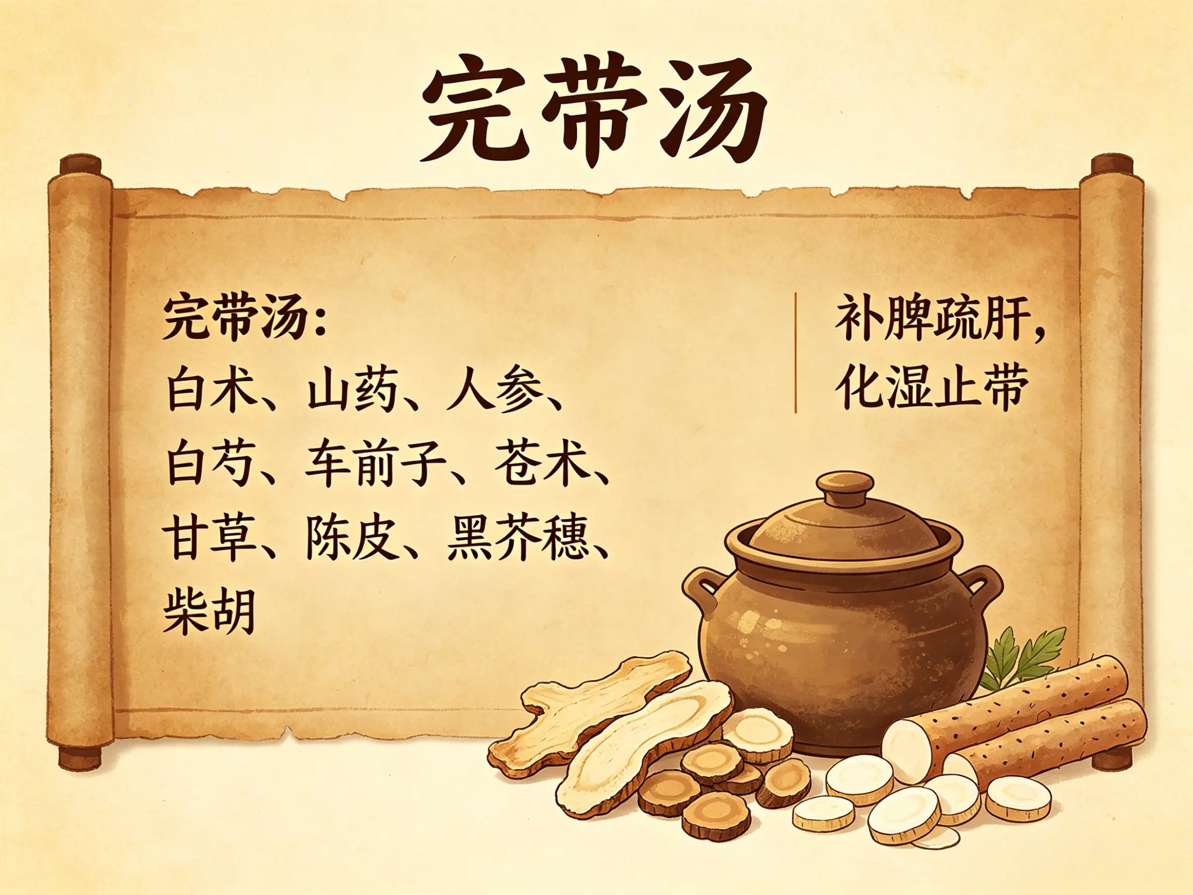 完带汤：健脾燥湿、疏肝止带的经典调理方案