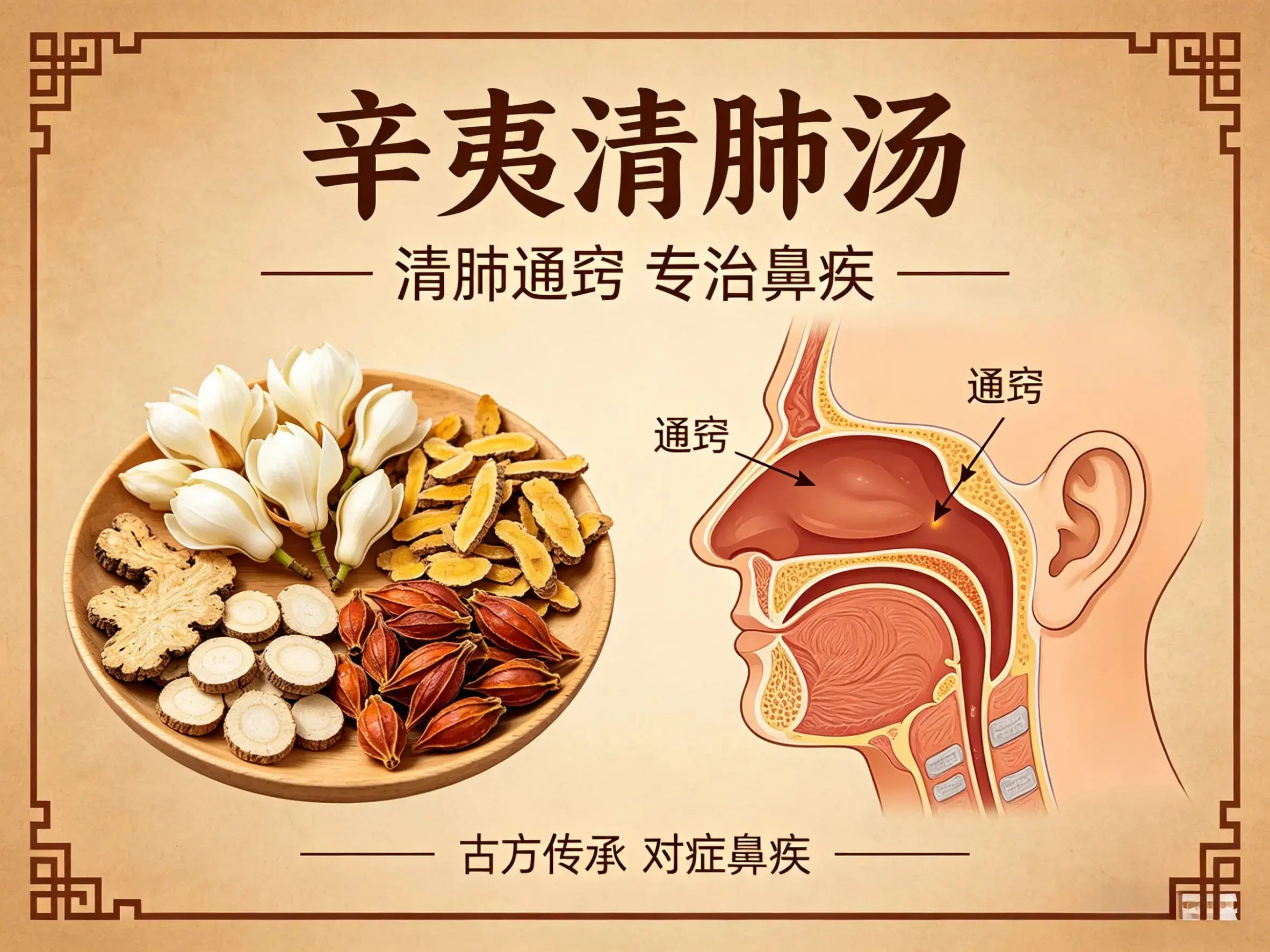 清肺通窍治鼻疾：中药方剂辛夷清肺汤全解析——方解、功效与临床应用详解 HJMEDICAL