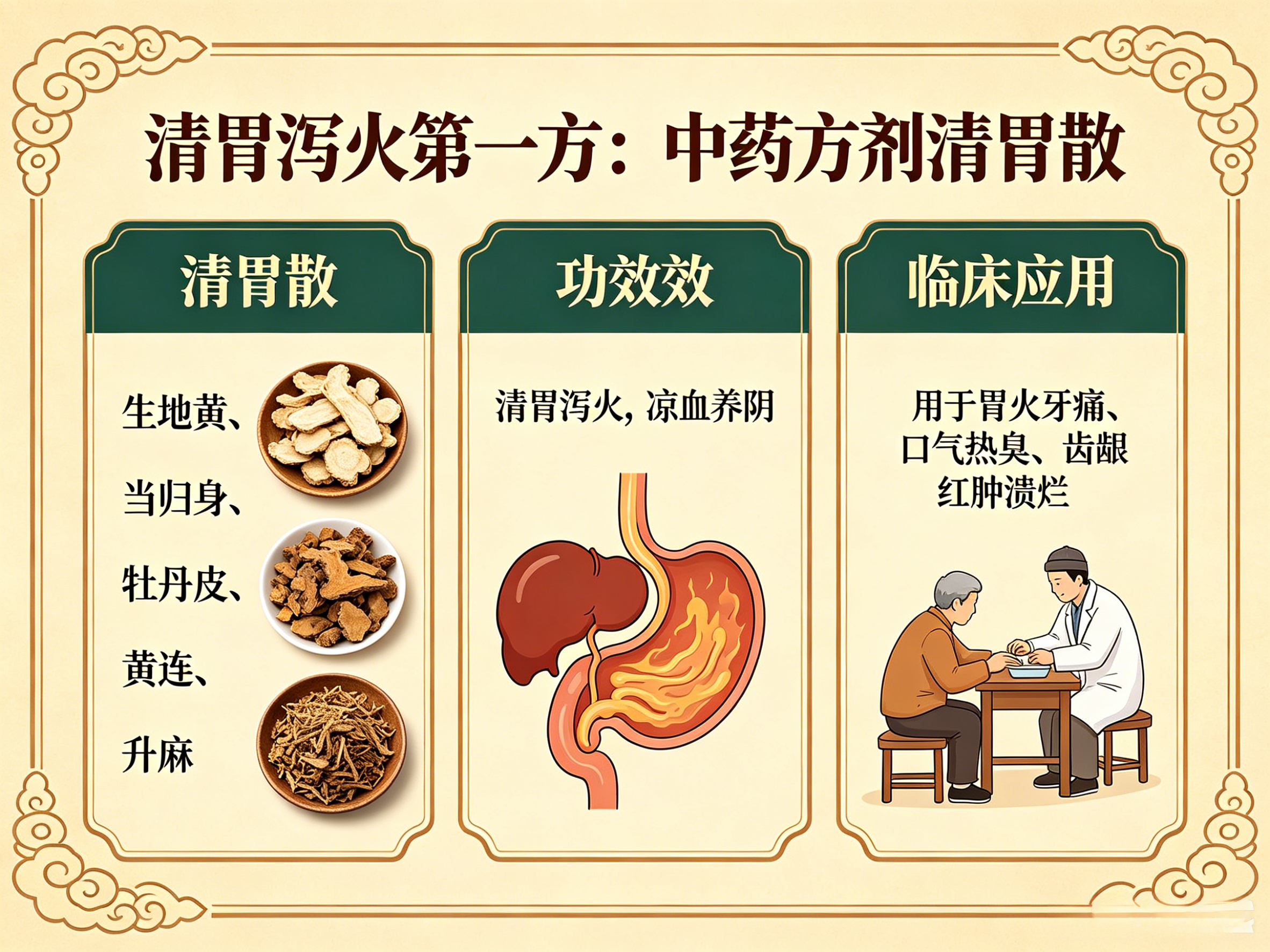 清胃泻火第一方：中药方剂清胃散全解析——方解、功效与临床应用详解 HJMEDICAL