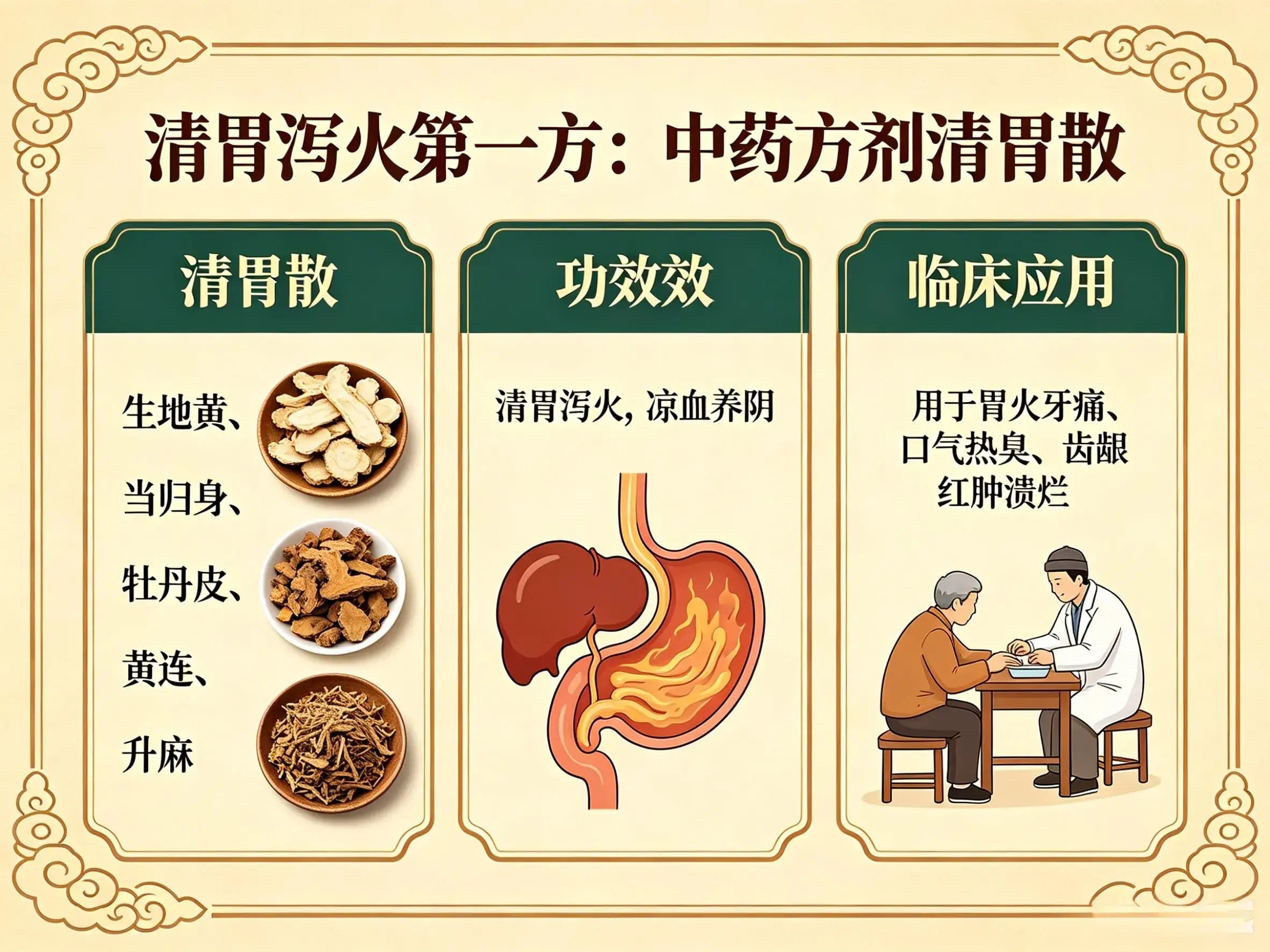 清胃泻火第一方：中药方剂清胃散全解析——方解、功效与临床应用详解 HJMEDICAL