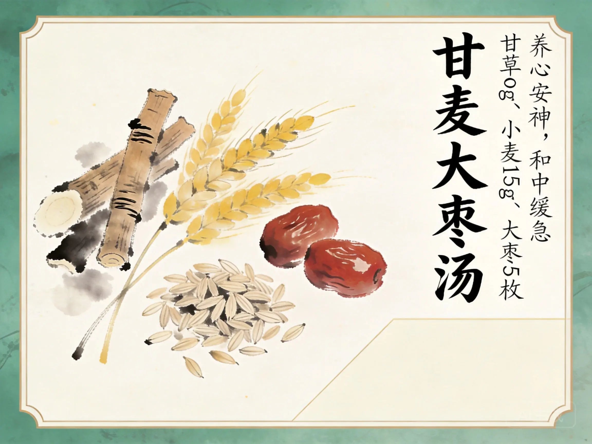 甘麦大枣汤：揭秘甘润缓急第一方，科学调理现代焦虑情绪与神经官能症