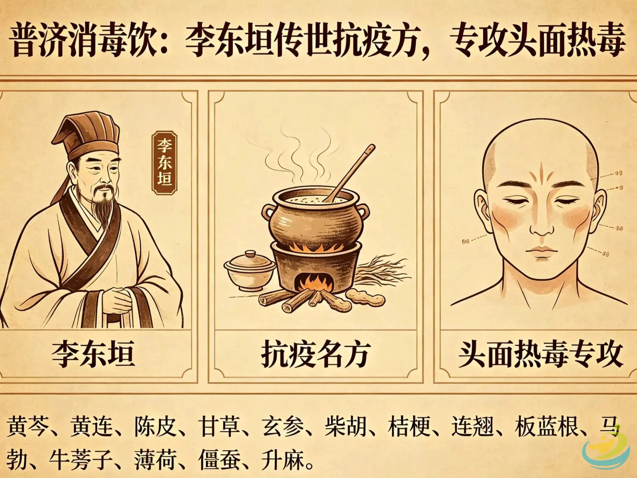 Pu Ji Xiao Du Yin: Li Dongyuan's Classic Epidemic Formula for Head-Face Heat Toxin HJMEDICAL