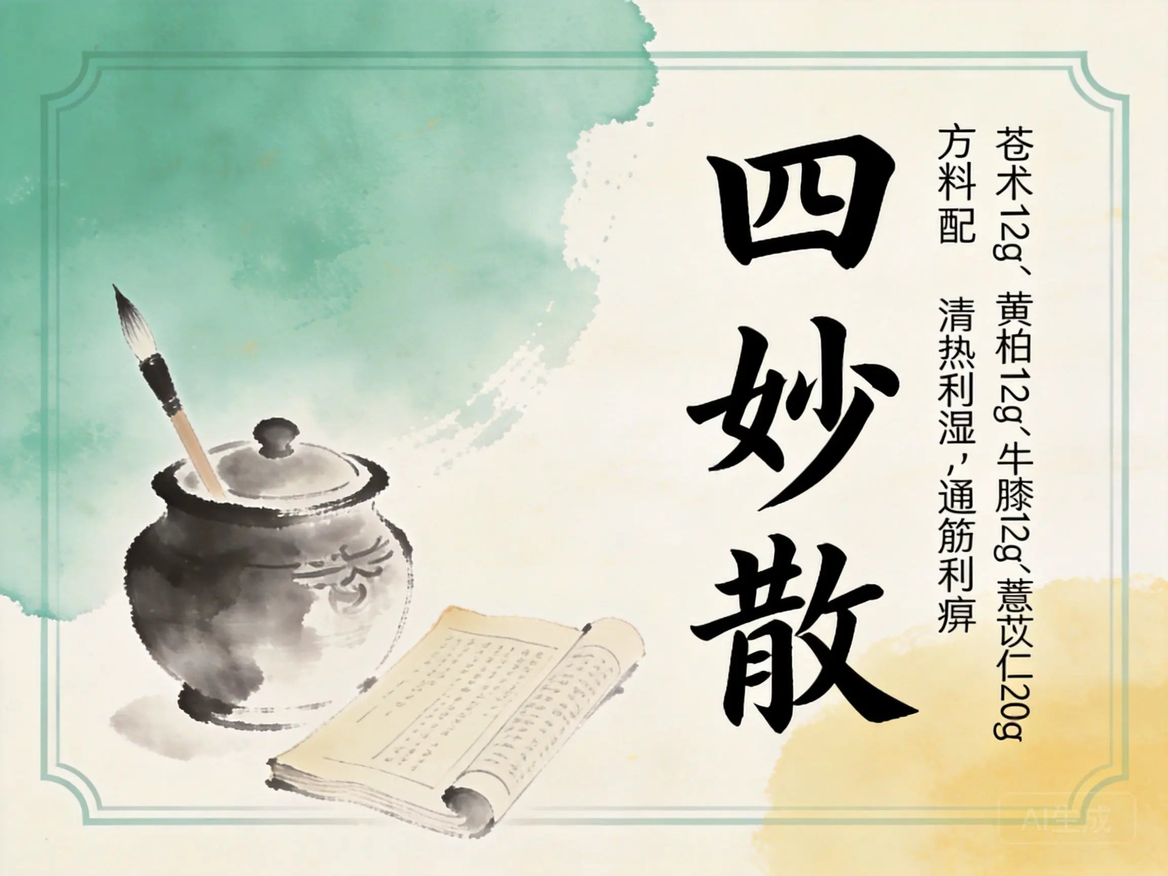 四妙散：清热利湿、强筋壮骨的经典调理方案