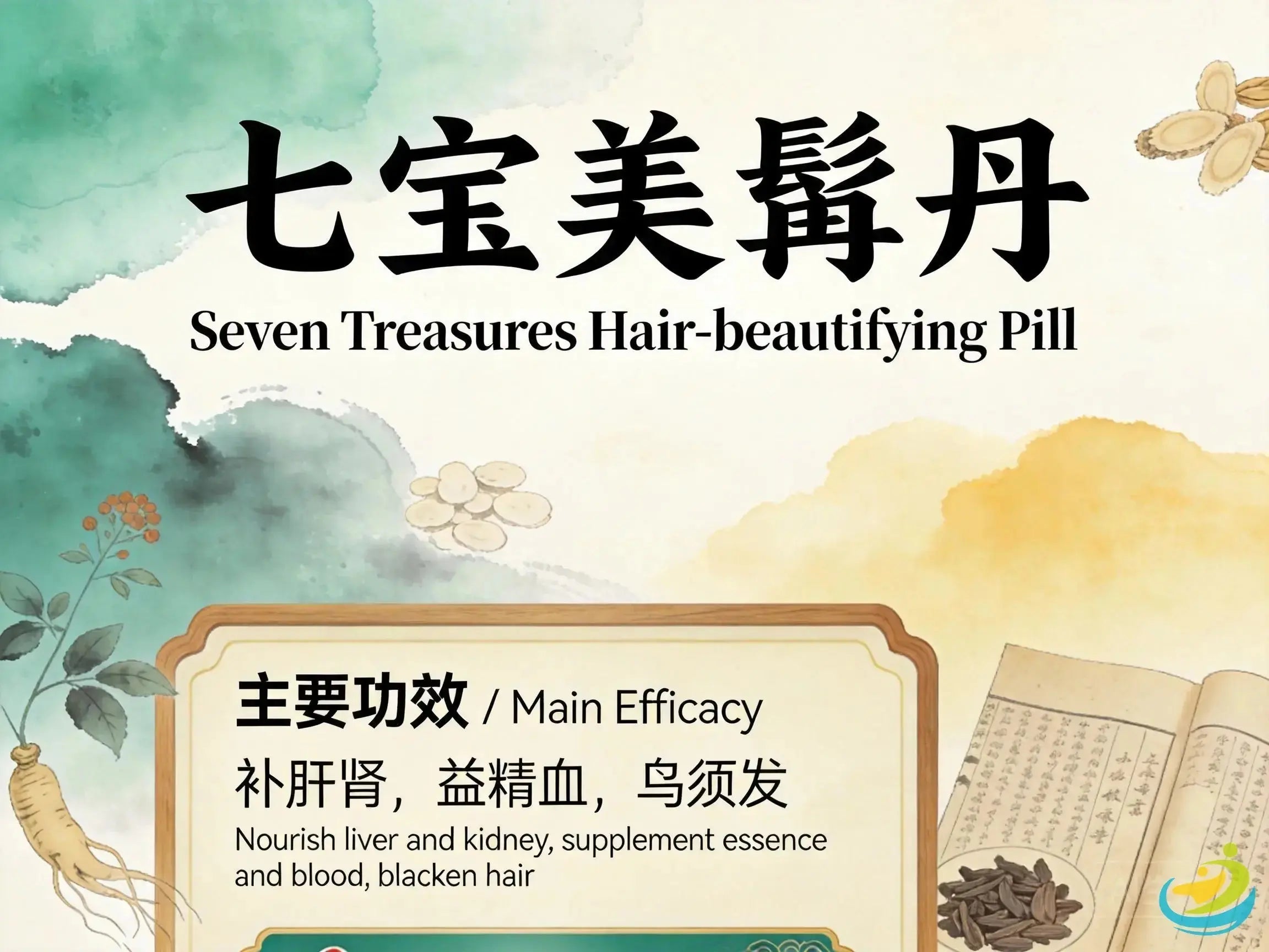 Qi Bao Mei Ran Dan: Classic TCM Formula for Premature Graying, Hair Loss & Liver Kidney Deficiency HJMEDICAL