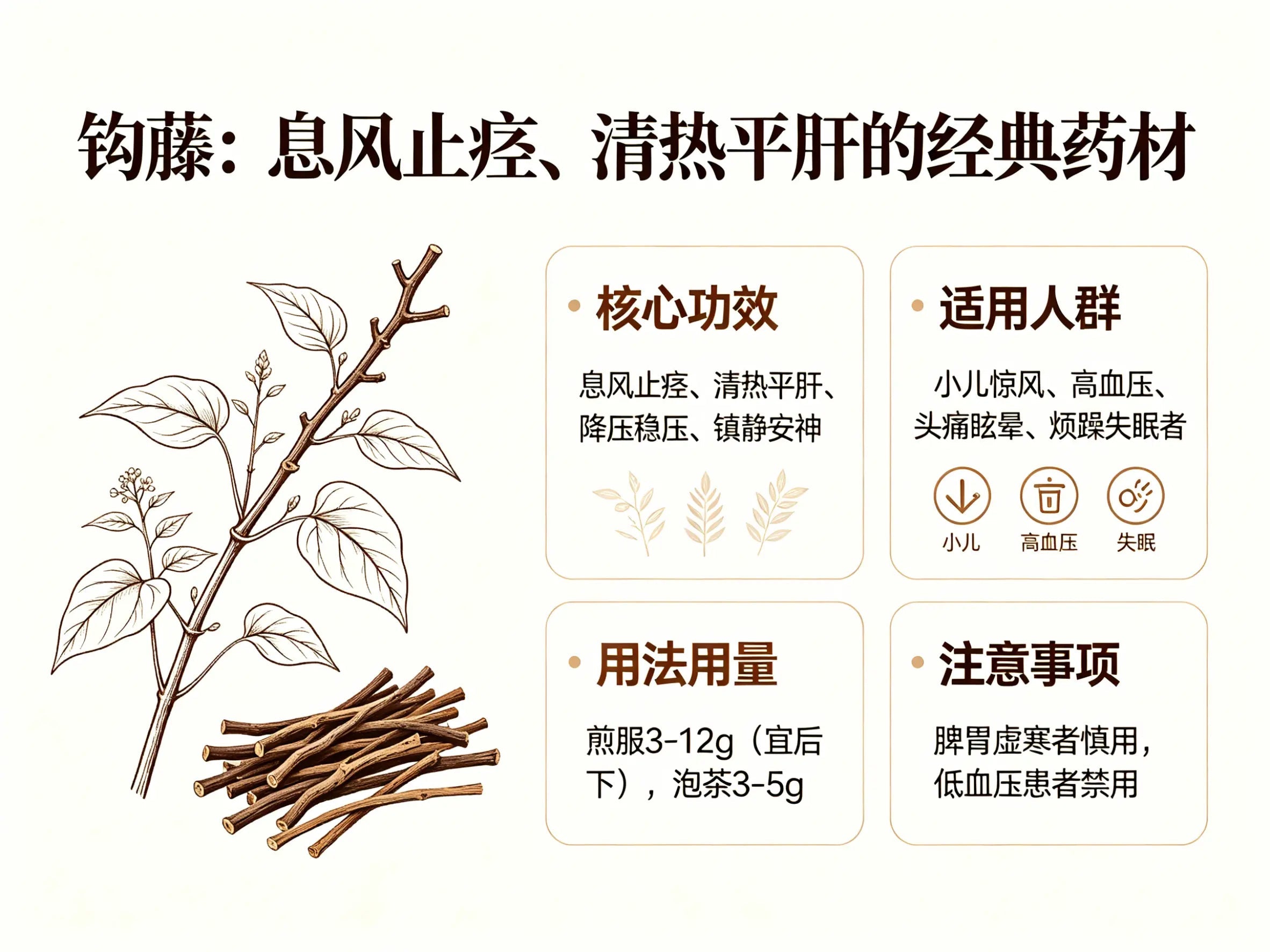 钩藤：息风止痉、清热平肝的经典药材，药用与养生全解析 HJMEDICAL