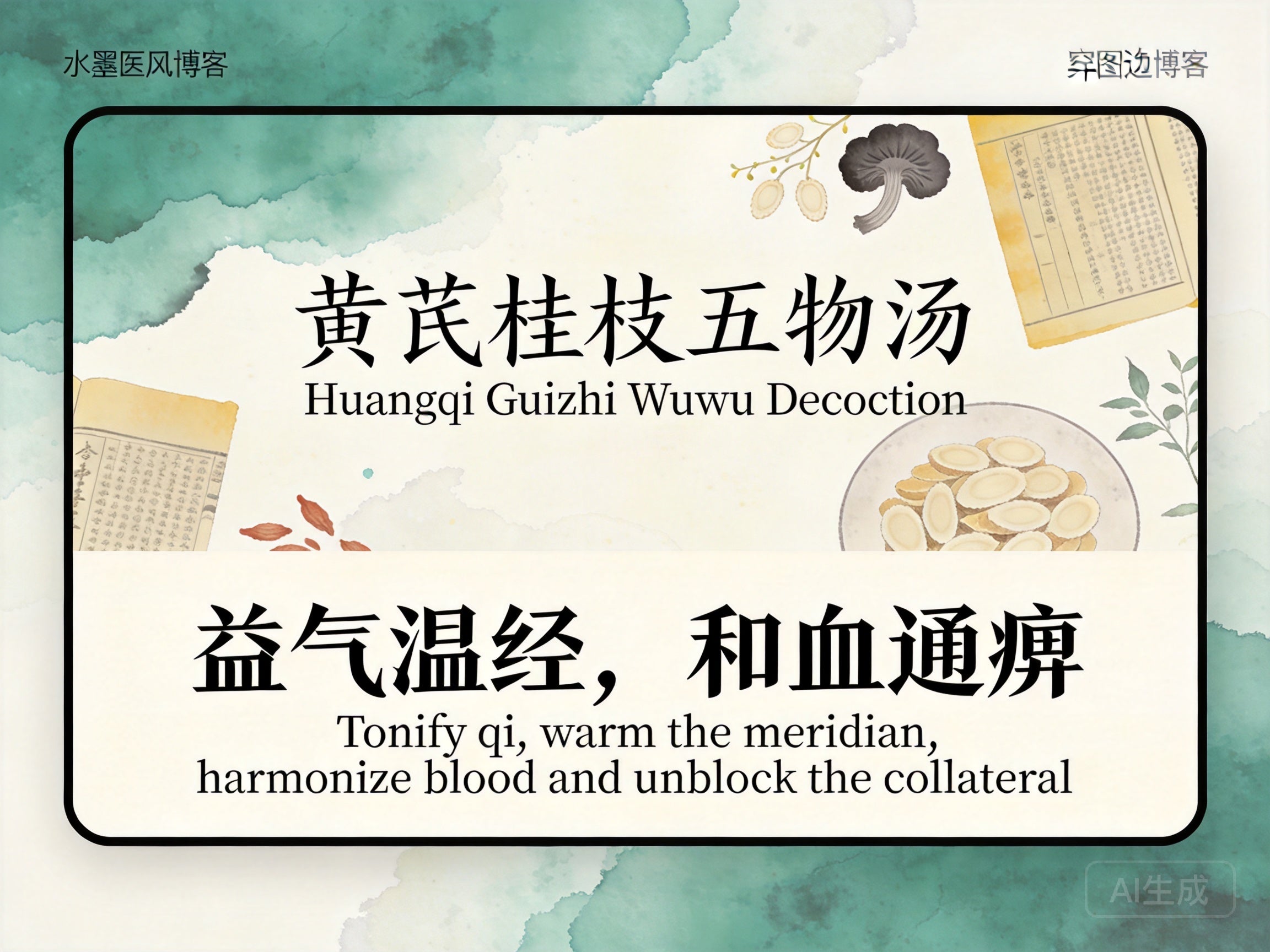黄芪桂枝五物汤：益气温经和营通痹，改善糖尿病神经病变与麻木