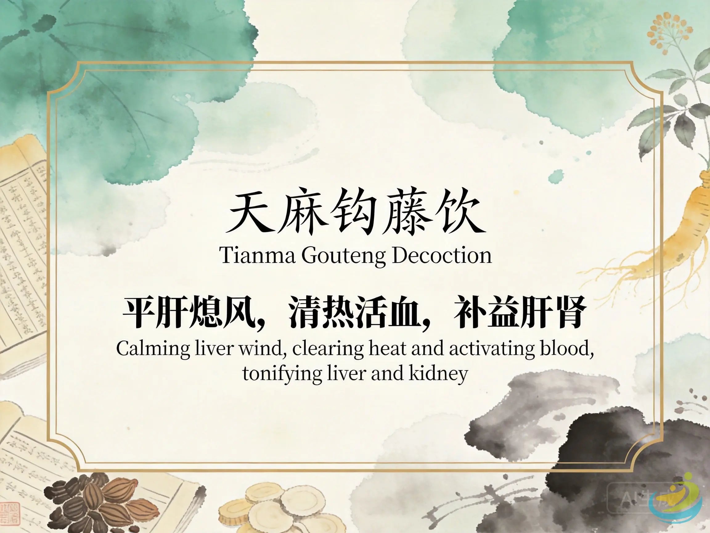 天麻钩藤饮：平肝息风清热安神，改善高血压与眩晕头痛反复发作