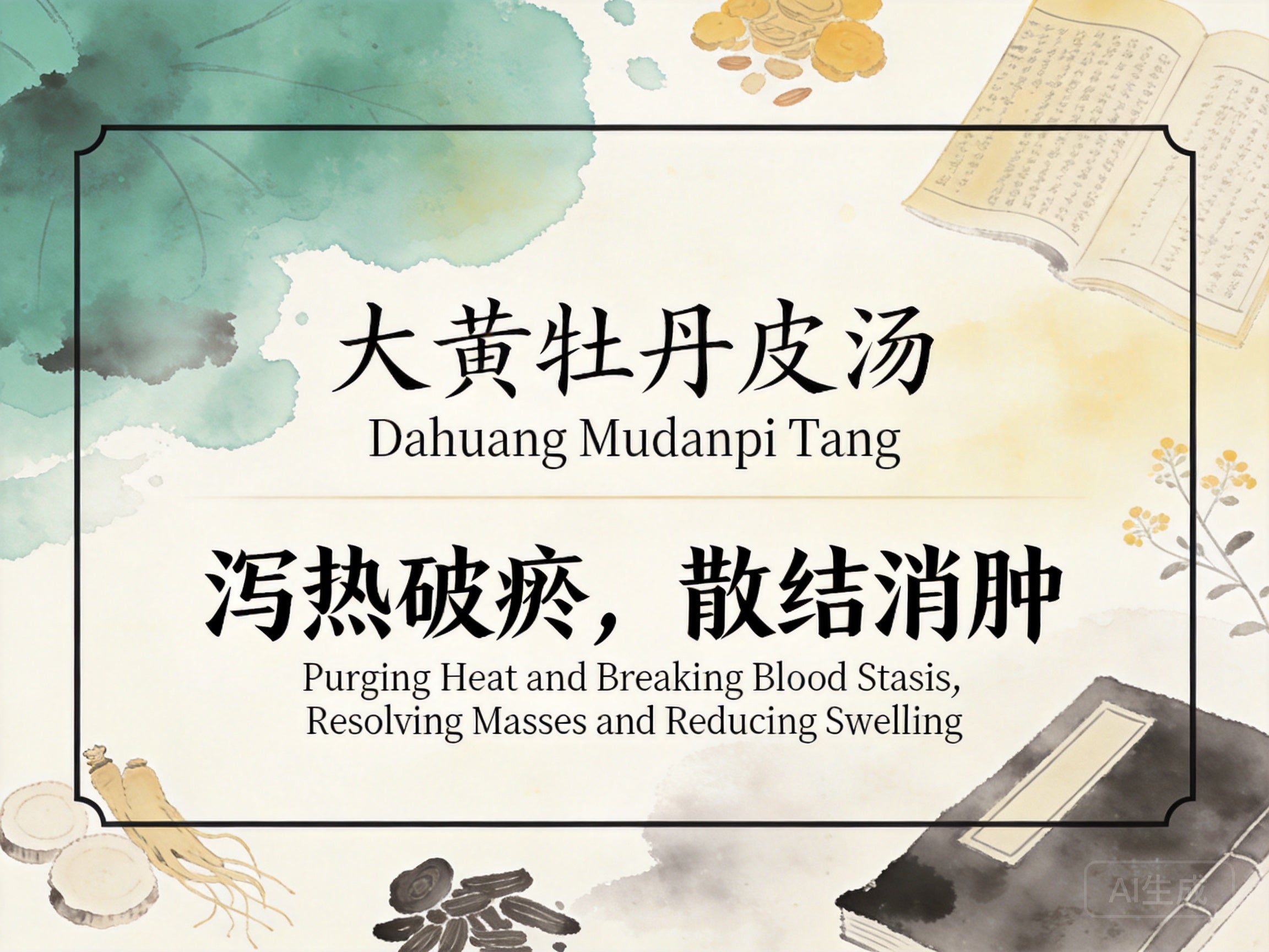 大黄牡丹汤：泻热破瘀消肿排脓，改善急性阑尾炎与憩室炎腹痛风险